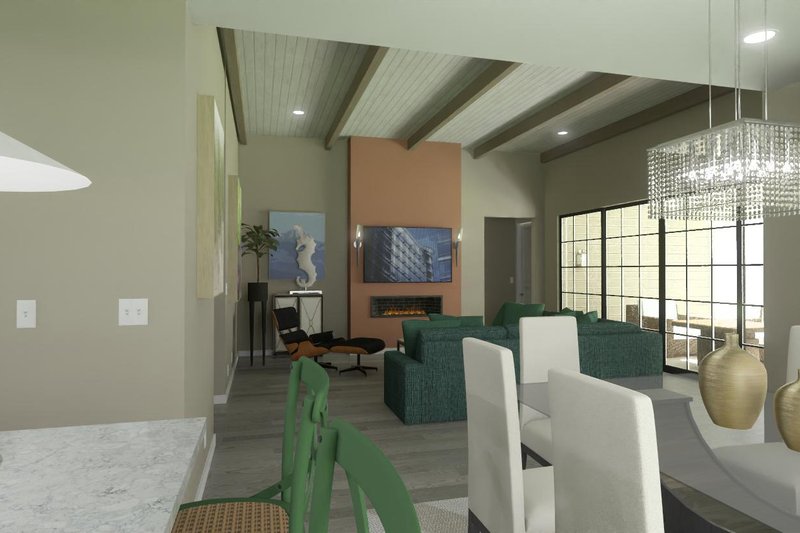 House Blueprint - Interior - Family Room 1 for Country House Plan #1126-14 - 3 bed, 2.5 bath