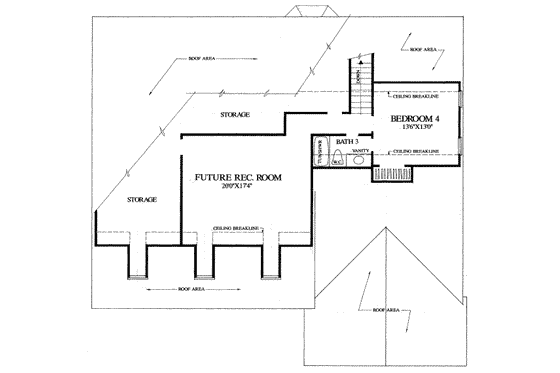 Floor Plan - Upper Floor for Country House Plan #137-182 - 4 bed, 3 bath