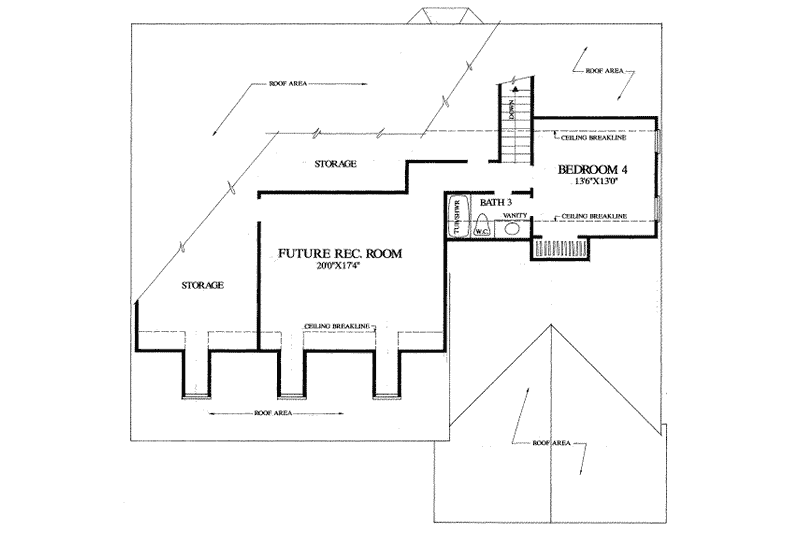 Dream House Plan - Floor Plan - Upper Floor for Country House Plan #137-182 - 4 bed, 3 bath
