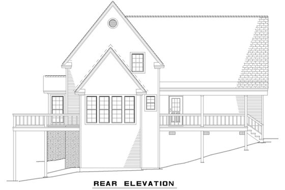 Exterior - Rear Elevation for Traditional House Plan #17-3293 - 4 bed, 3.5 bath