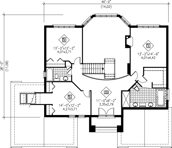 Dream House Plan - European Floor Plan - Upper Floor Plan #25-2121