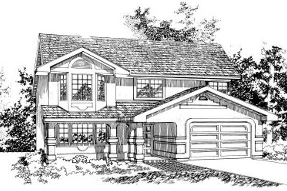 Exterior - Front Elevation for Traditional House Plan #47-579 - 3 bed, 2 bath