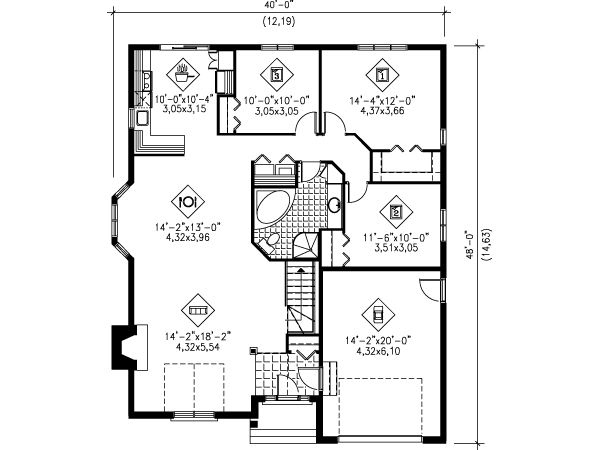 Traditional Floor Plan - Main Floor Plan #25-4137