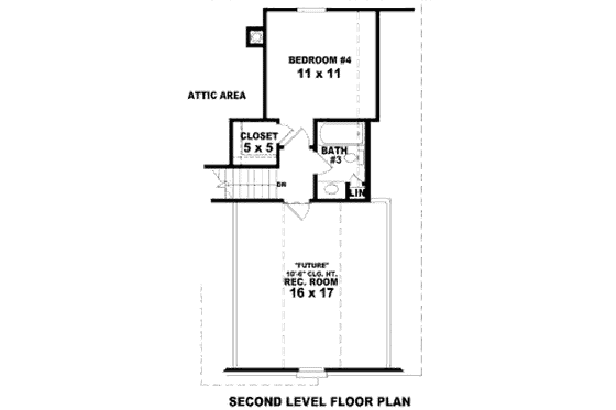 Floor Plan - Upper Floor for Traditional House Plan #81-13751 - 4 bed, 3 bath