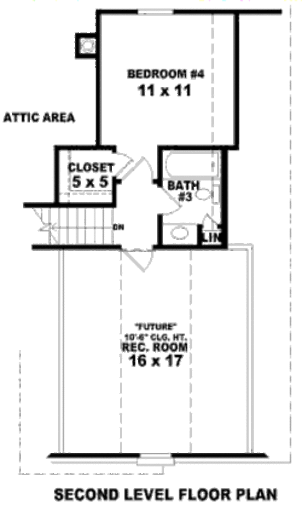 Traditional Floor Plan - Upper Floor Plan #81-13751