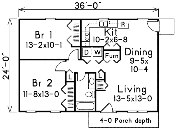 Cottage Floor Plan - Main Floor Plan #57-219