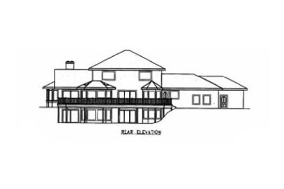 Exterior - Rear Elevation for European House Plan #60-643 - 4 bed, 3.5 bath