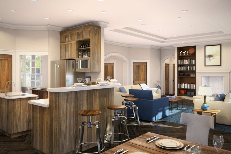 Home Plan - Interior - Family Room for Craftsman House Plan #124-732 - 3 bed, 2.5 bath