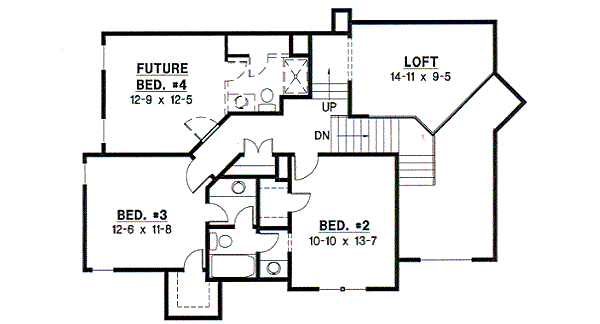 European Floor Plan - Upper Floor Plan #67-410