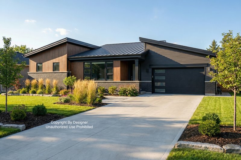 Modern Style House Plan - 2 Beds 2 Baths 1213 Sq/Ft Plan #51-1308 Exterior