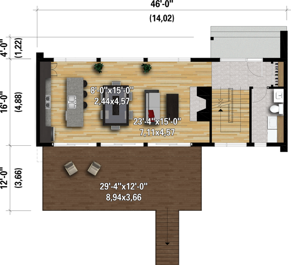 Architectural House Design - Cottage Floor Plan - Main Floor Plan #25-4934