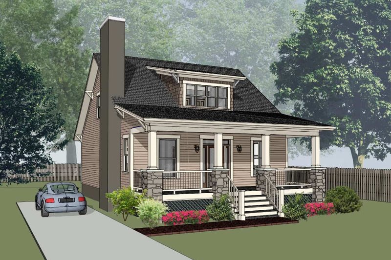 Dream House Plan - Bungalow Exterior - Front Elevation Plan #79-206