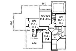 Floor Plan - Upper Floor for European House Plan #329-301 - 5 bed, 3 bath