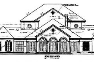 Exterior - Rear Elevation for Southern House Plan #45-179 - 4 bed, 6 bath