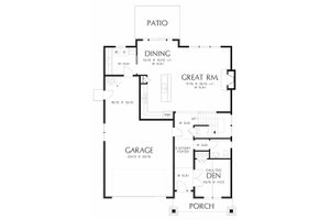 Floor Plan - Main Floor for Craftsman House Plan #48-458 - 3 bed, 2.5 bath