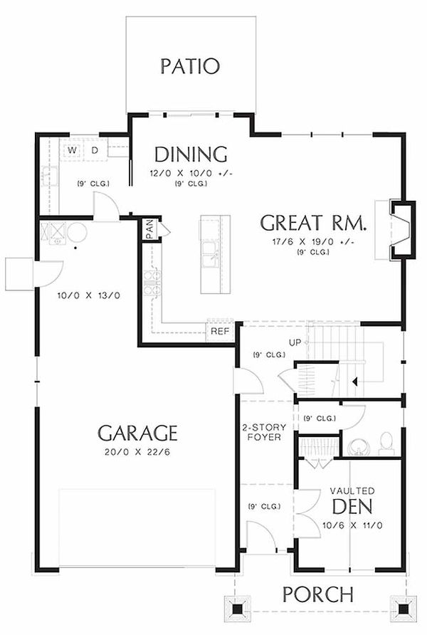 Craftsman Floor Plan - Main Floor Plan #48-458