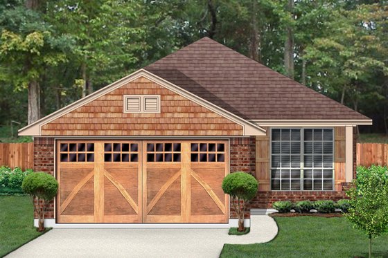 Exterior - Front Elevation for Country House Plan #84-636 - 3 bed, 2 bath