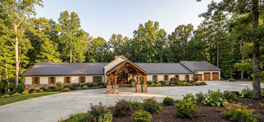 Exterior - Front Elevation 2 for Barndominium House Plan #923-492 - 9 bed, 10 bath