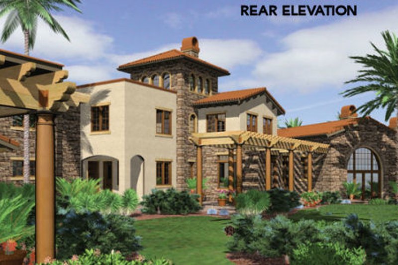 Architectural House Design - Exterior - Other Elevation 4 for Mediterranean House Plan #48-361 - 5 bed, 5 bath