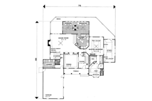 Floor Plan - Main Floor for European House Plan #56-226 - 4 bed, 4.5 bath