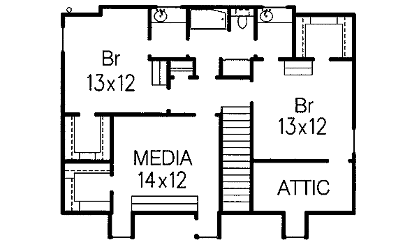 Southern Floor Plan - Upper Floor Plan #15-261