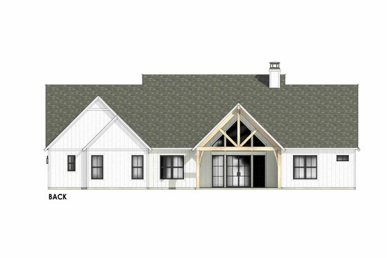 Exterior - Rear Elevation 1 for Farmhouse House Plan #1096-128 - 4 bed, 3.5 bath
