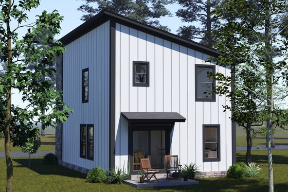 Exterior - Rear Elevation for Modern House Plan #513-2357 - 3 bed, 2.5 bath