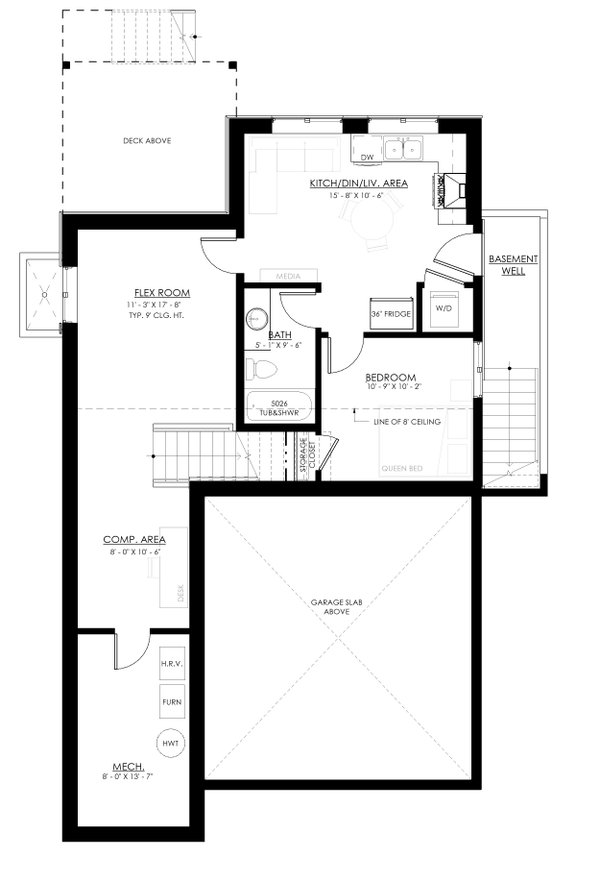 Home Plan - Farmhouse Floor Plan - Lower Floor Plan #1114-112