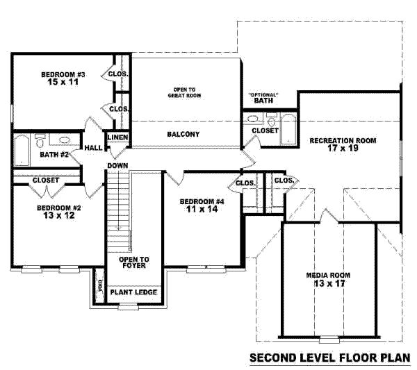 European Floor Plan - Upper Floor Plan #81-903