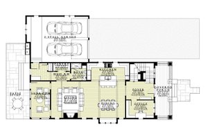 Floor Plan - Main Floor for Craftsman House Plan #901-148 - 4 bed, 3.5 bath