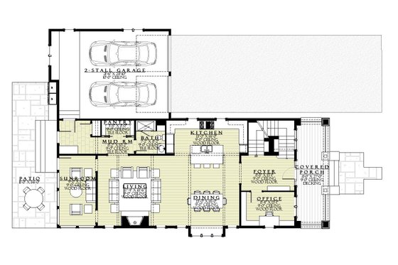 Floor Plan - Main Floor for Craftsman House Plan #901-148 - 4 bed, 3.5 bath