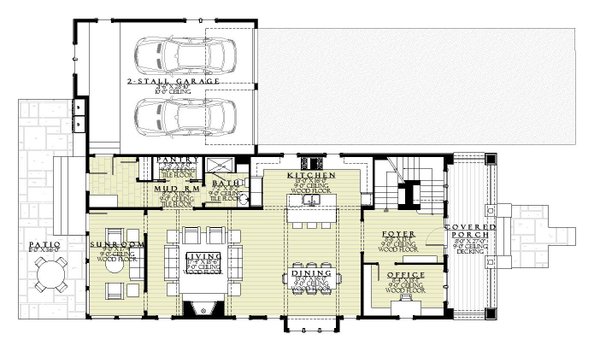 House Blueprint - Craftsman Floor Plan - Main Floor Plan #901-148