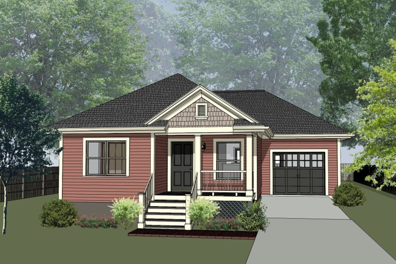 Traditional Style House Plan - 3 Beds 2 Baths 1080 Sq/Ft Plan #79-131