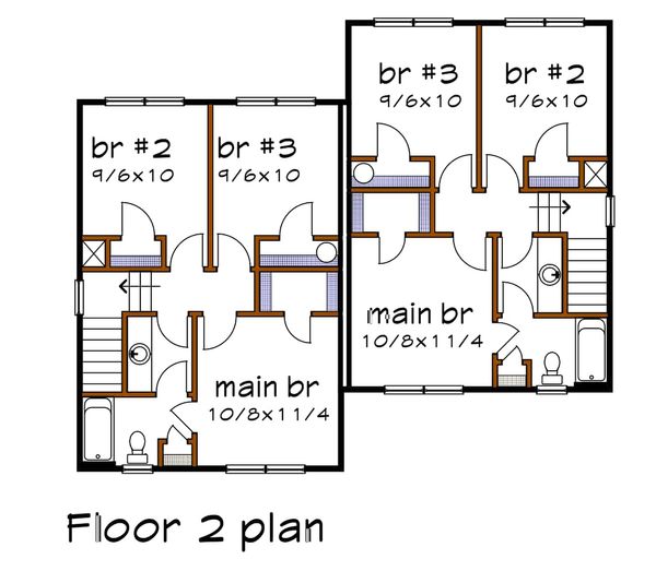 Southern Floor Plan - Upper Floor Plan #79-240