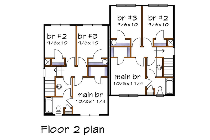 House Plan Design - Floor Plan - Upper Floor for Farmhouse House Plan #79-240 - 2 bed, 2 bath