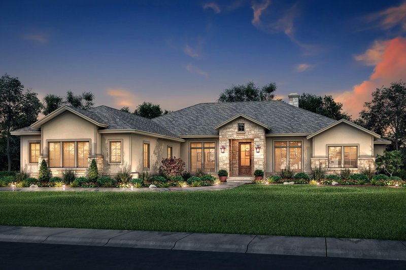 Dream House Plan - Ranch Exterior - Front Elevation Plan #430-186