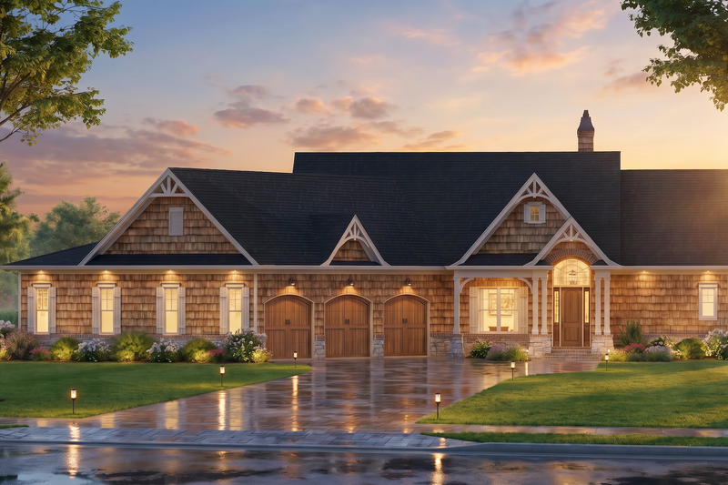Home Plan - Exterior - Front Elevation 3 for Craftsman House Plan #54-725 - 3 bed, 2.5 bath