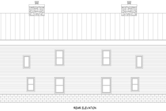 Exterior - Rear Elevation for Country House Plan #932-1196 - 6 bed, 4 bath