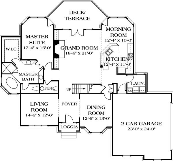 Architectural House Design - Traditional Floor Plan - Main Floor Plan #453-32