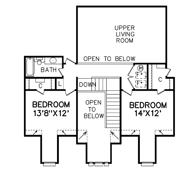 Country Floor Plan - Upper Floor Plan #65-214