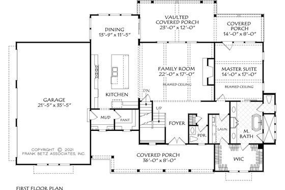 Floor Plan - Main Floor for Farmhouse House Plan #927-1027 - 4 bed, 3.5 bath