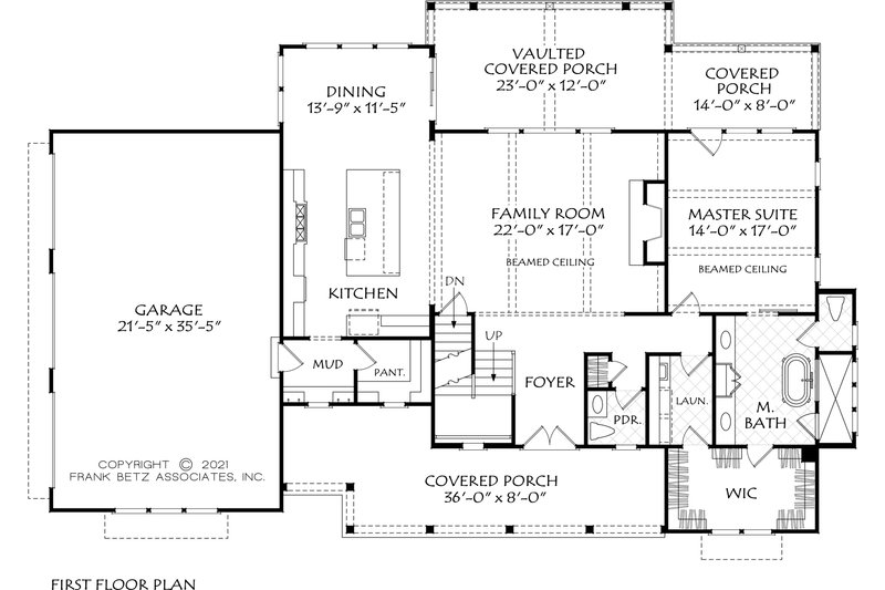 House Plan Design - Floor Plan - Main Floor for Farmhouse House Plan #927-1027 - 4 bed, 3.5 bath