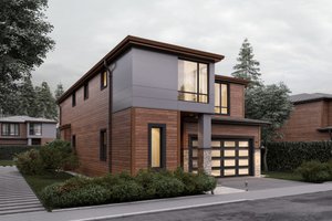 Exterior - Front Elevation 3 for Contemporary House Plan #1066-7 - 4 bed, 2.5 bath