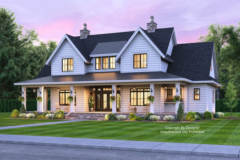 Dream House Plan - Farmhouse Exterior - Front Elevation Plan #51-1150