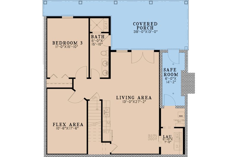 Architectural House Design - Floor Plan - Lower Floor for Cottage House Plan #923-322 - 3 bed, 3 bath