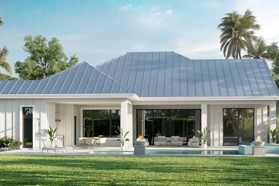 Exterior - Rear Elevation for Country House Plan #1083-14 - 4 bed, 4.5 bath