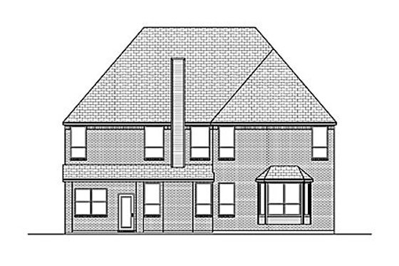 Exterior - Rear Elevation for European House Plan #84-466 - 6 bed, 3.5 bath