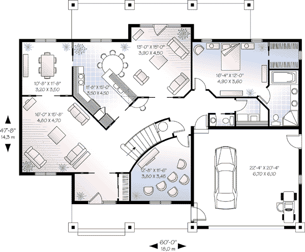 Mediterranean Floor Plan - Main Floor Plan #23-284