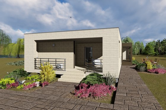 Exterior - Front Elevation for Modern House Plan #549-4 - 3 bed, 2 bath