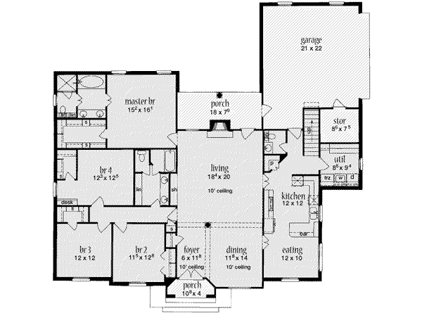 House Plan Design - Mediterranean Floor Plan - Main Floor Plan #36-437